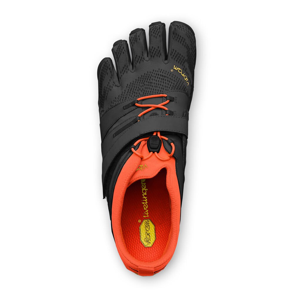 Vibram Five Fingers Mens V-Train 2.0 - Hiking Shoes Black/Orange - CPE497251